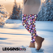 cool days Leggings Baumwolle Retro Flower Winter