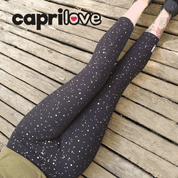 Capri Leggings Glitzer Goldregen