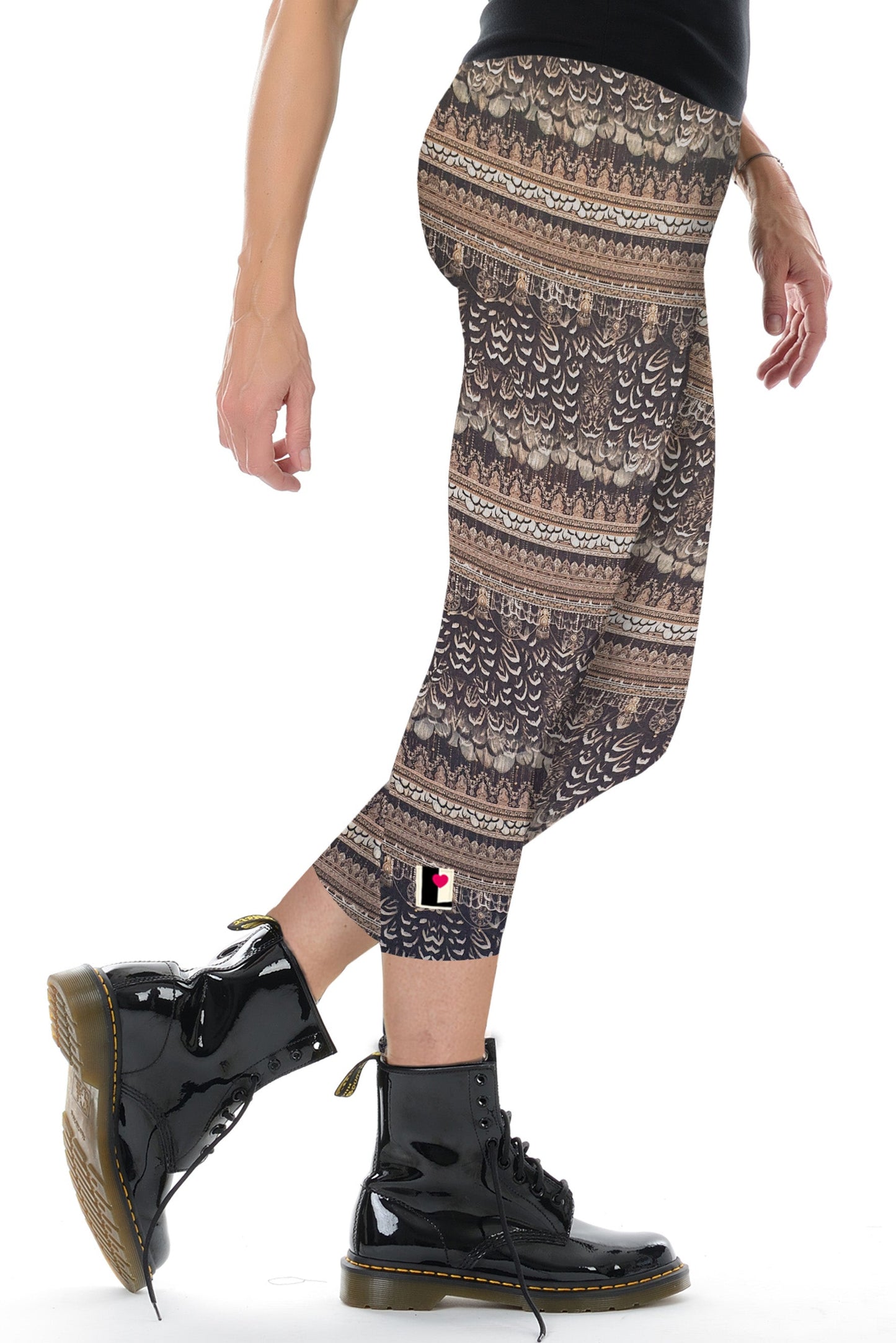 baumwolle capri leggings braun