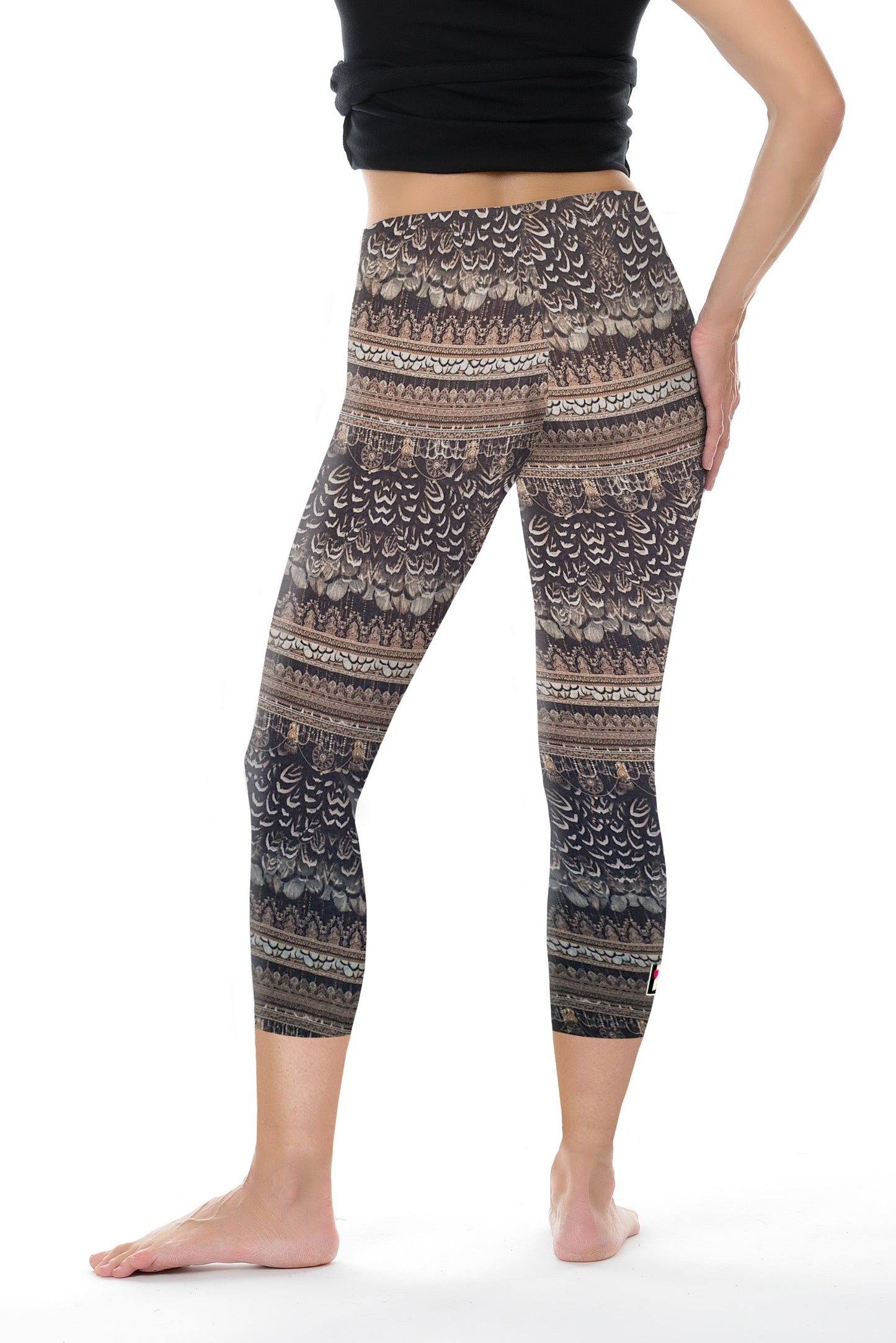 baumwolle 3/4 leggings braun