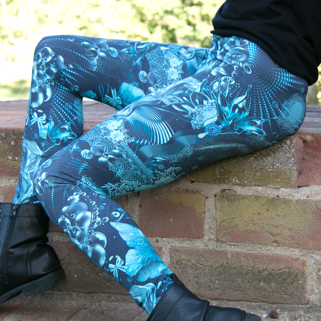 Legging en coton bleu Metropolis