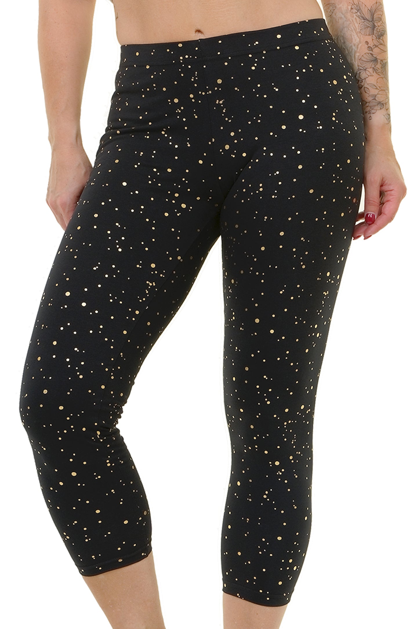 Legging Capri Paillettes Or Pluie