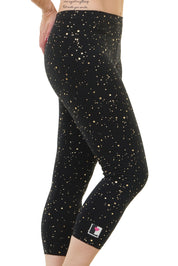 Capri Leggings Glitzer Goldregen