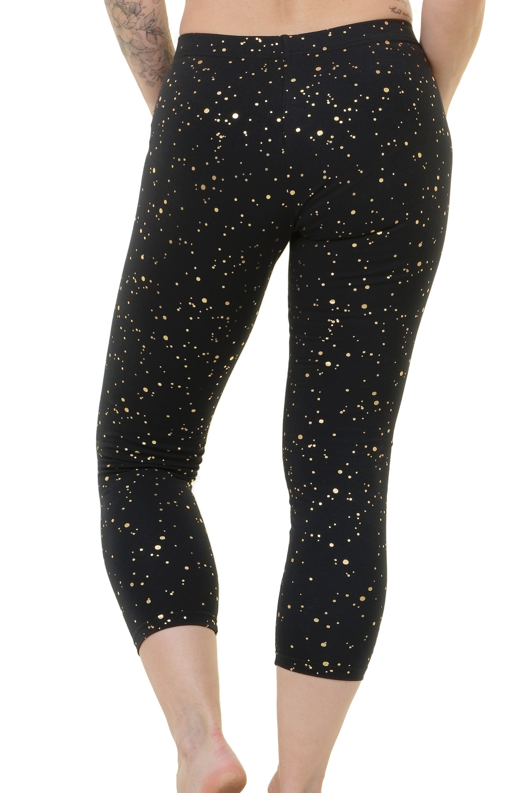 Capri Leggings Glitzer Goldregen