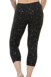 Capri Leggings Glitzer Goldregen