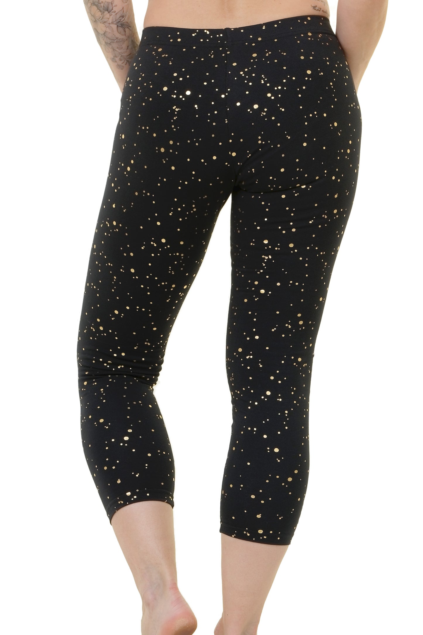 Legging Capri Paillettes Or Pluie