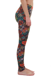 Leggings de jardin de roses fleuries colorées en coton