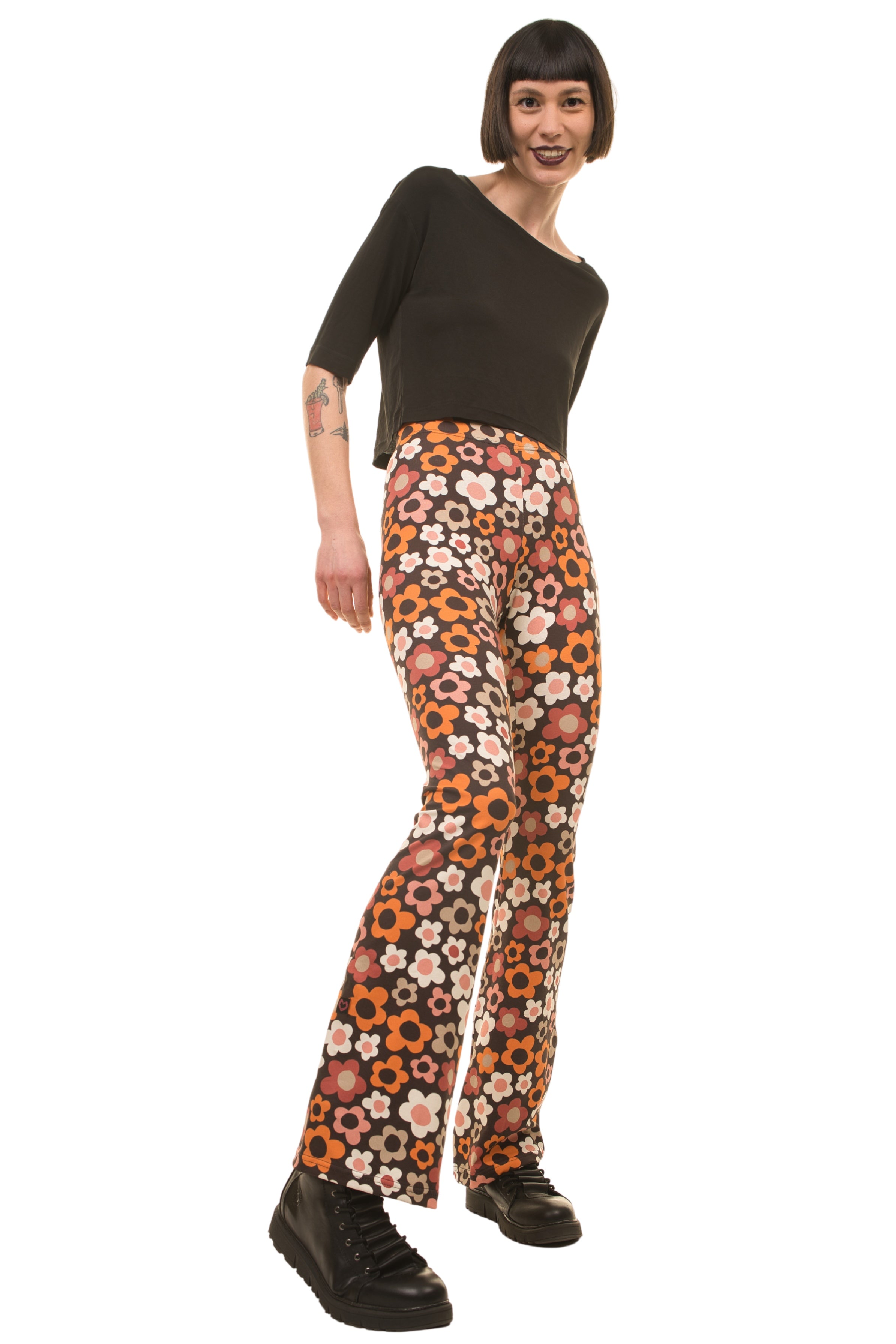 Leggings mit Schlag - retro flower