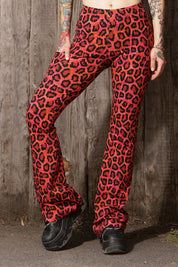 Leggins mit Schlag - fesche Mieze rot