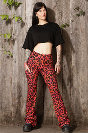 Leggins mit Schlag - fesche Mieze rot