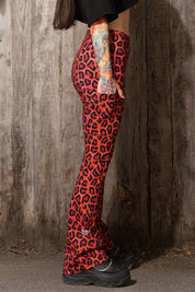 Leggins mit Schlag - fesche Mieze rot