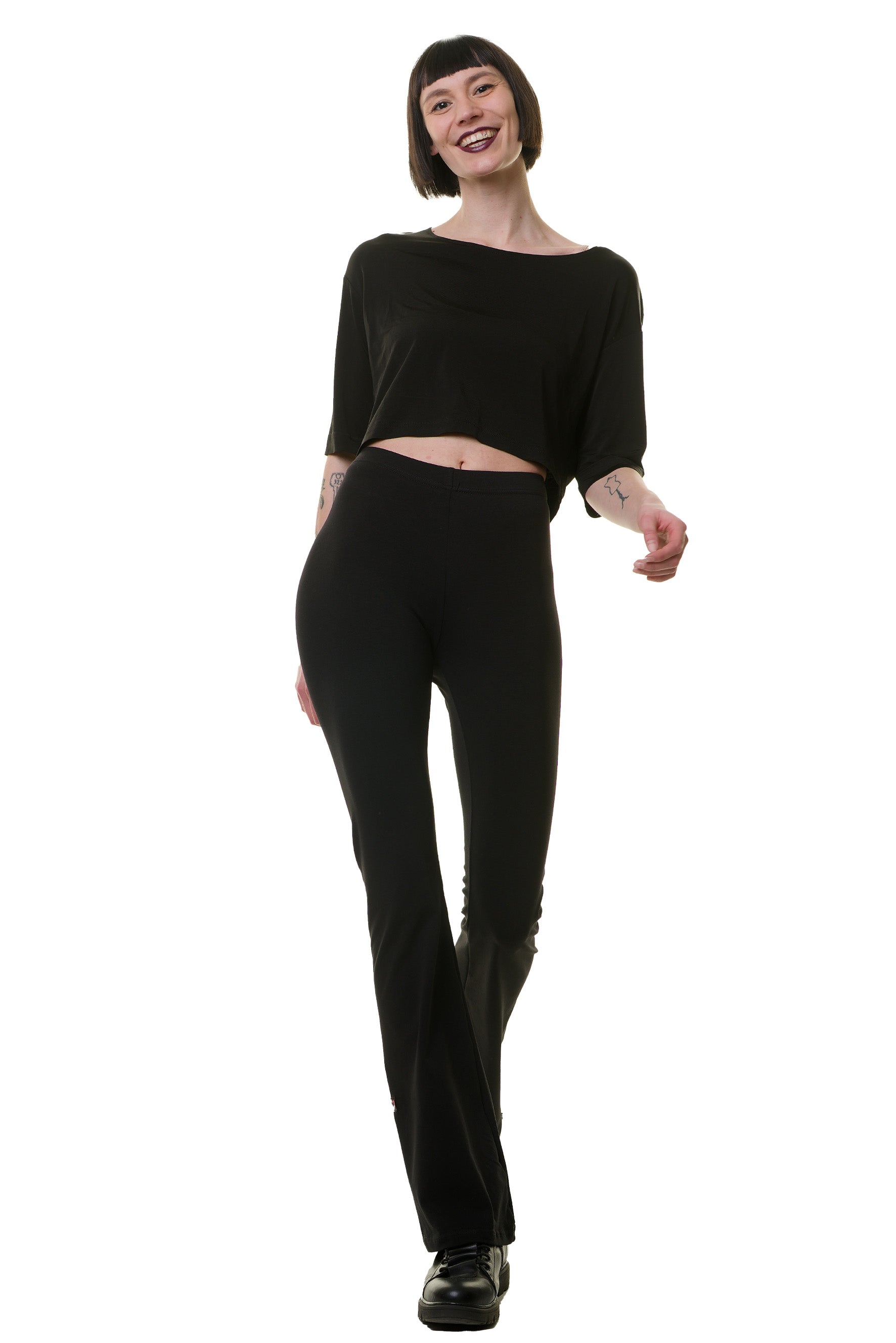 Leggins mit Schlag - schwarz