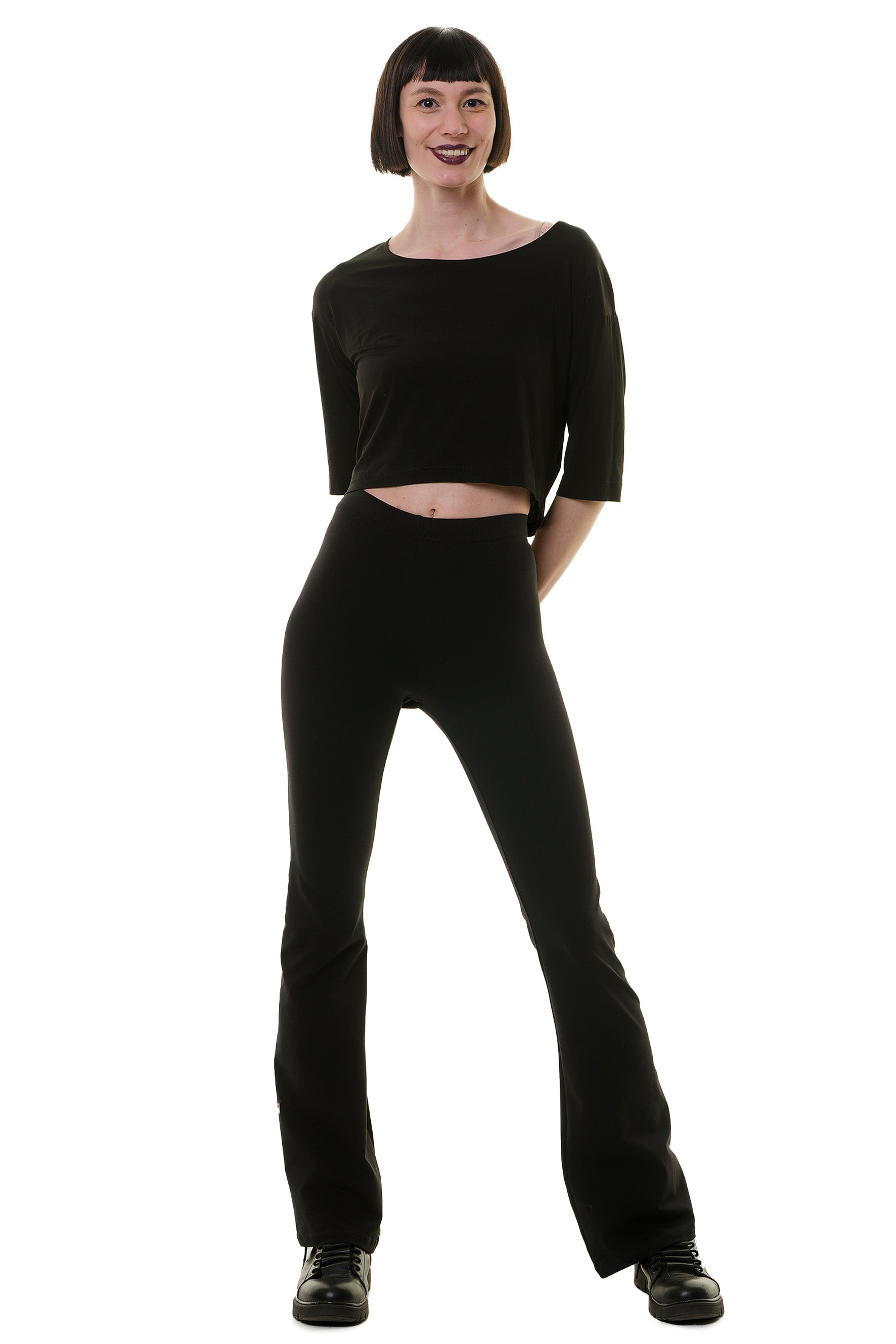 Leggins mit Schlag - schwarz