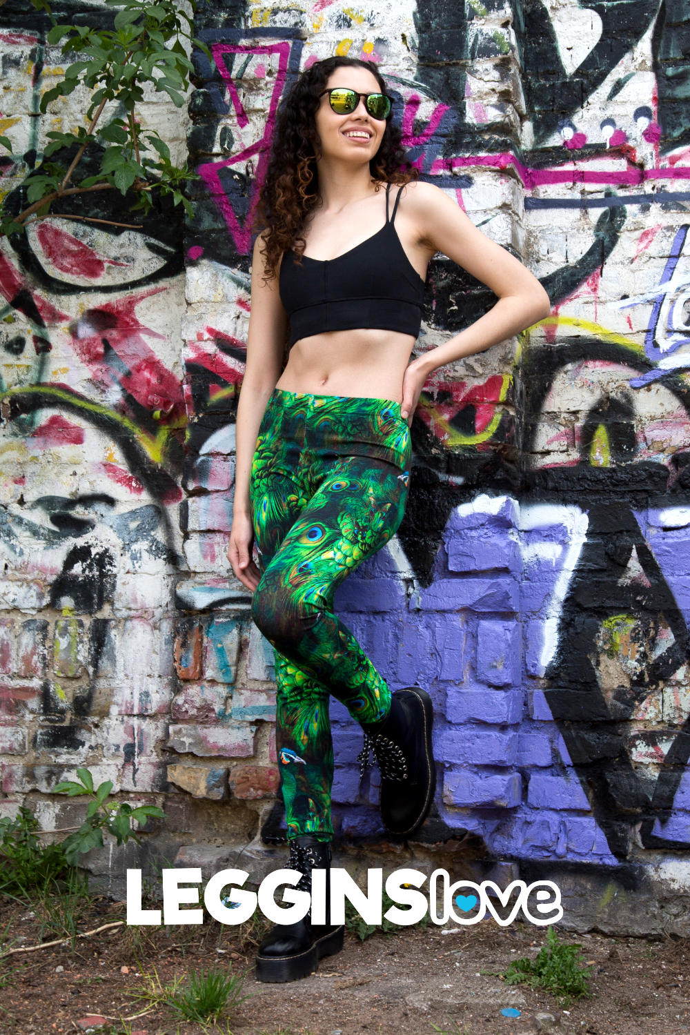 Baumwoll Leggins Pfau