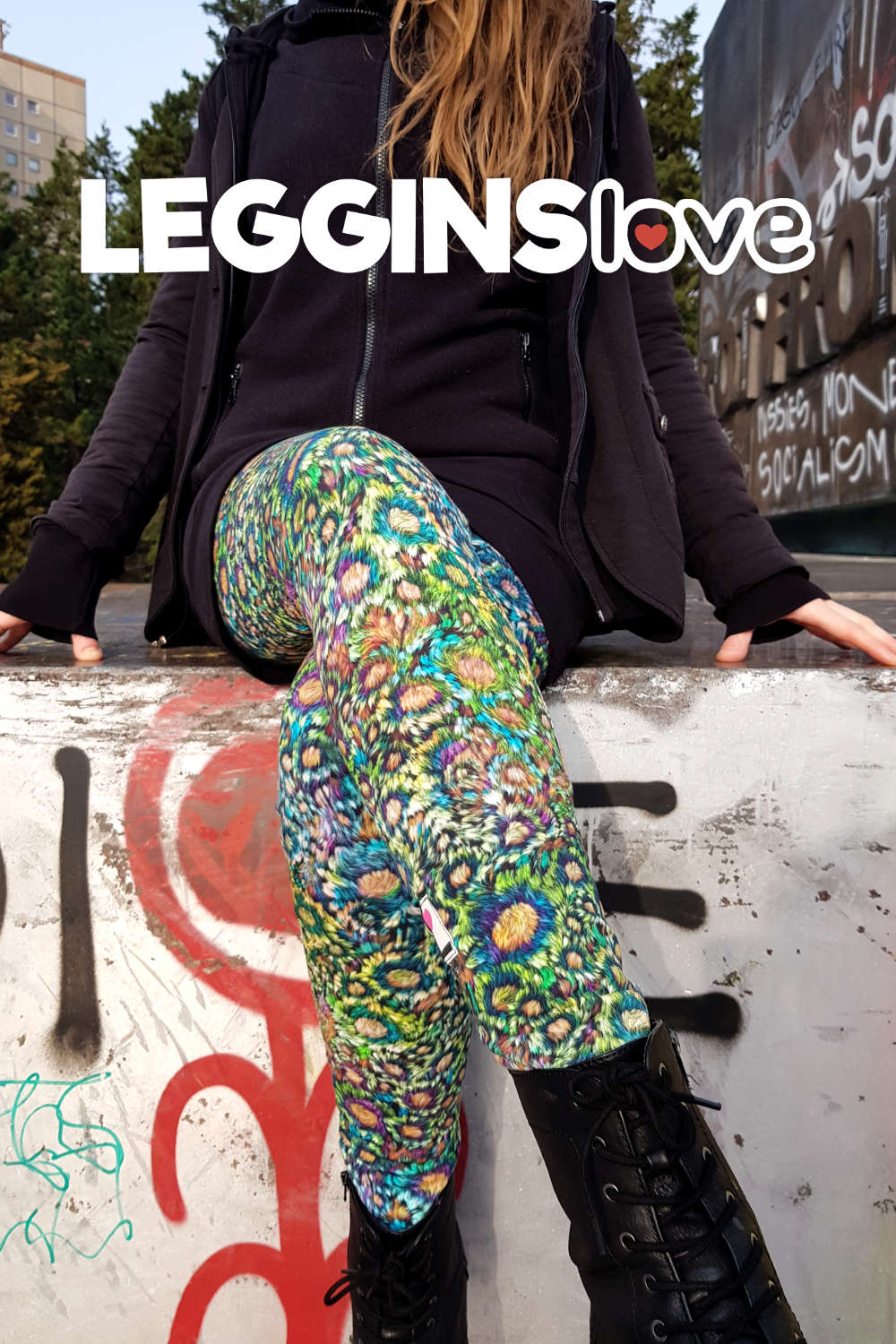 Legging en coton fleuri moelleux