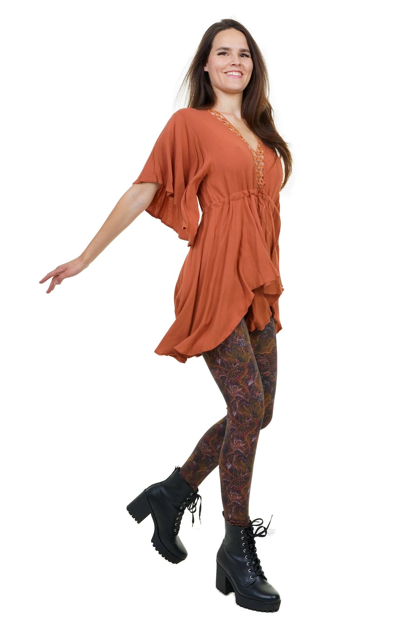 braune Leggins Baumwolle
