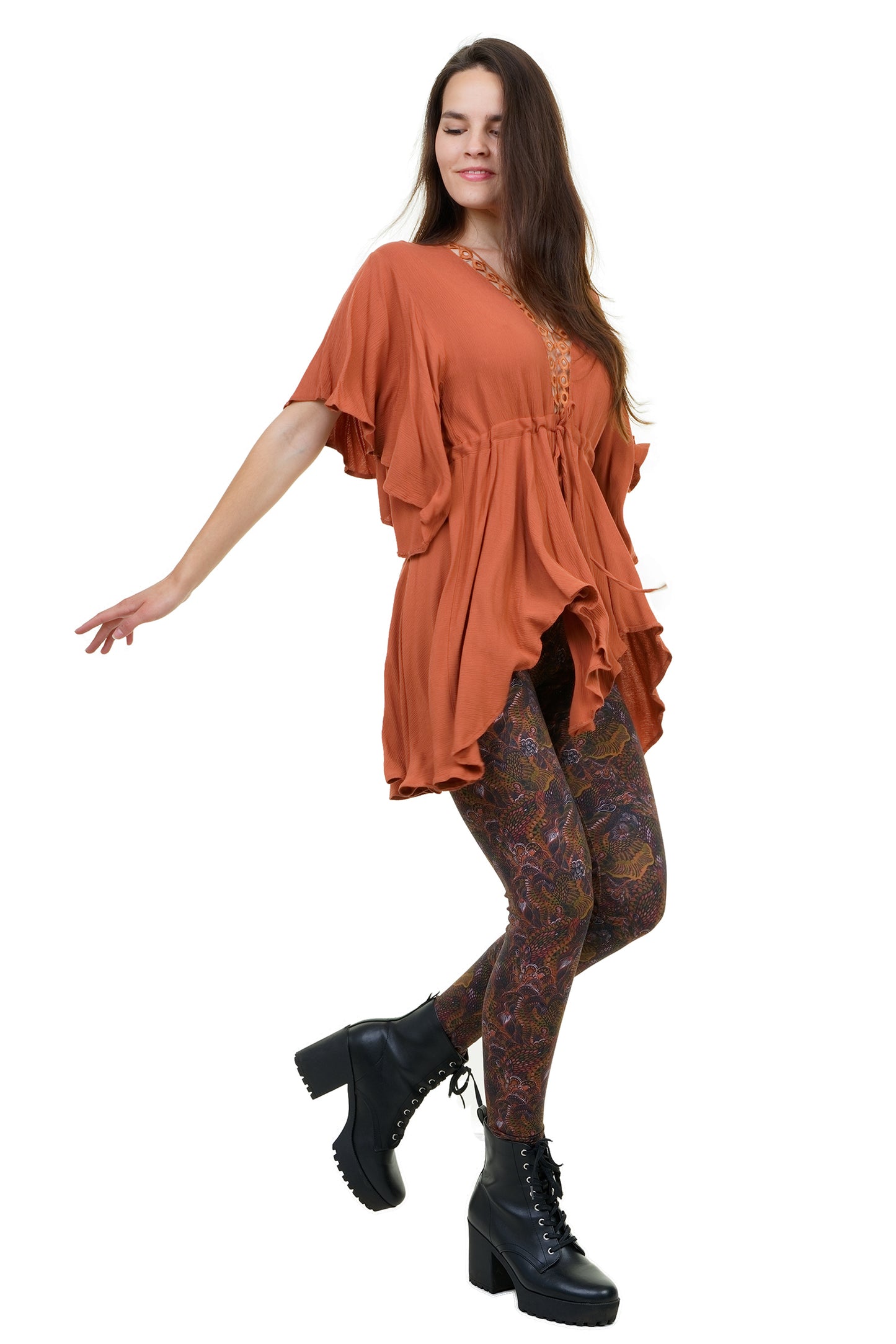 braune Leggins Baumwolle