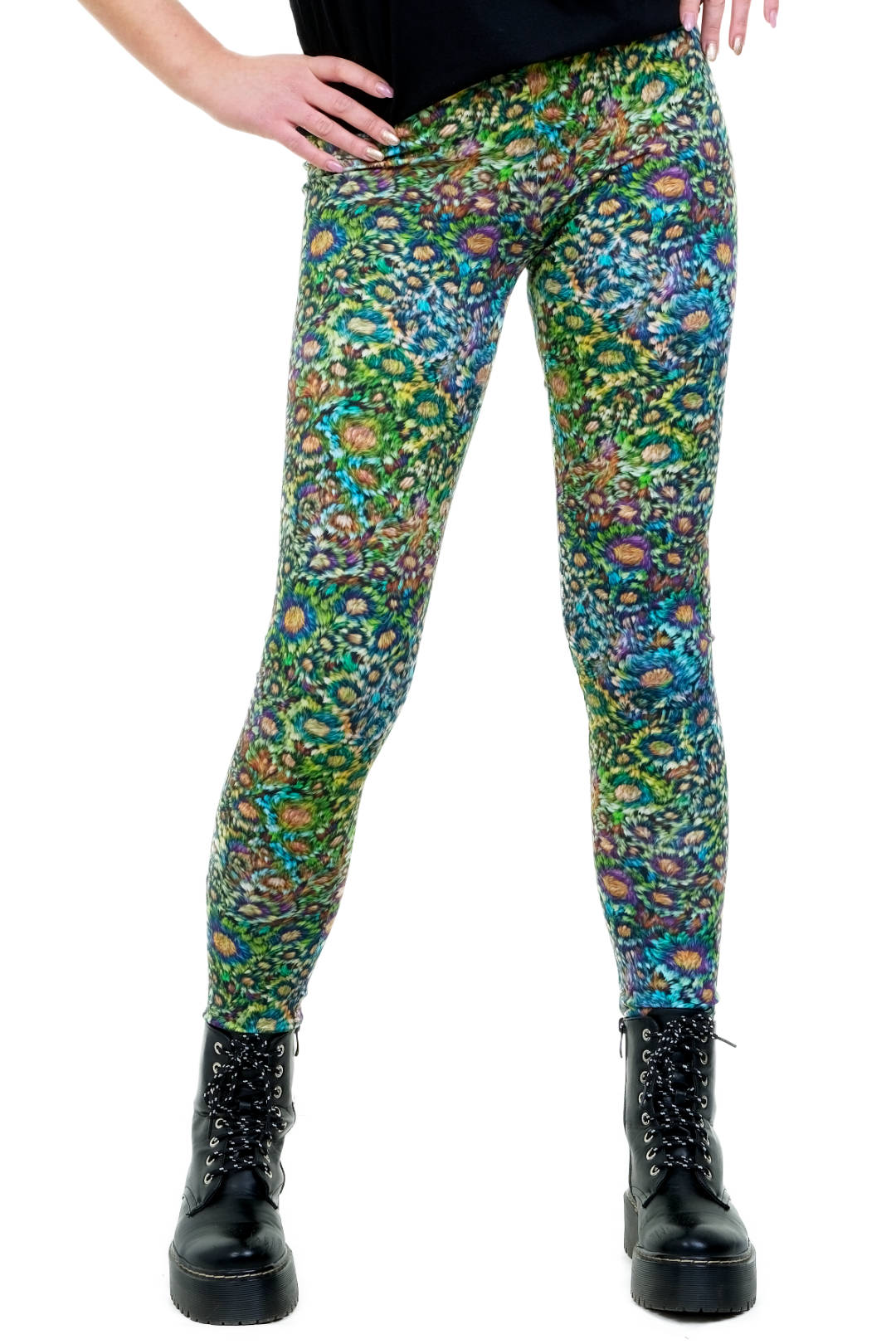 Legging en coton fleuri moelleux