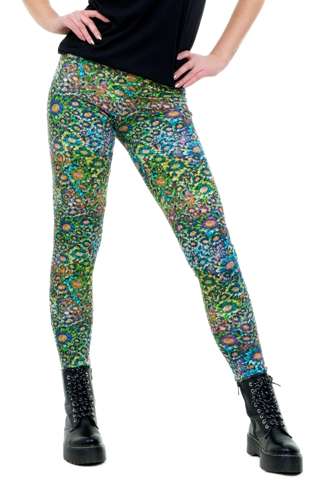 Legging en coton fleuri moelleux