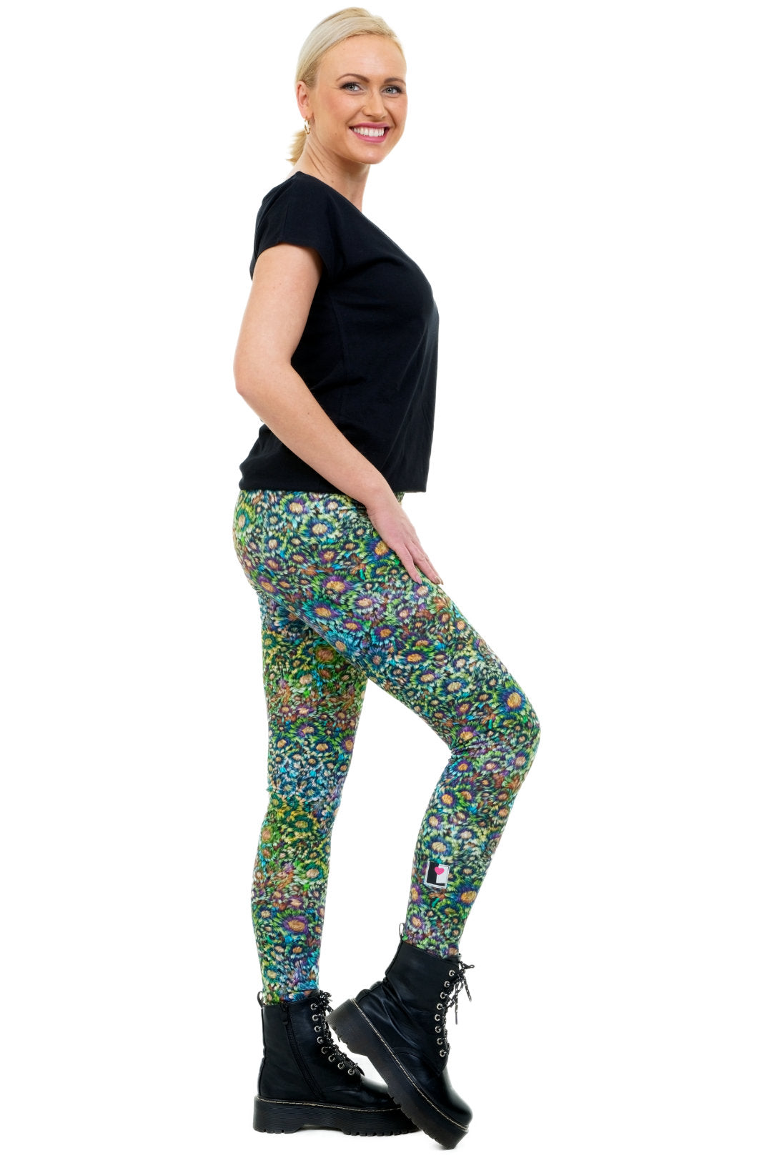 Legging en coton fleuri moelleux