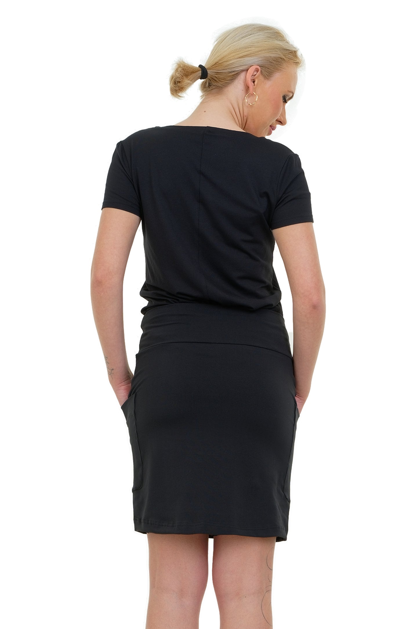 Mini jupe fantaisie noire - jupe cool avec poches en jersey de coton