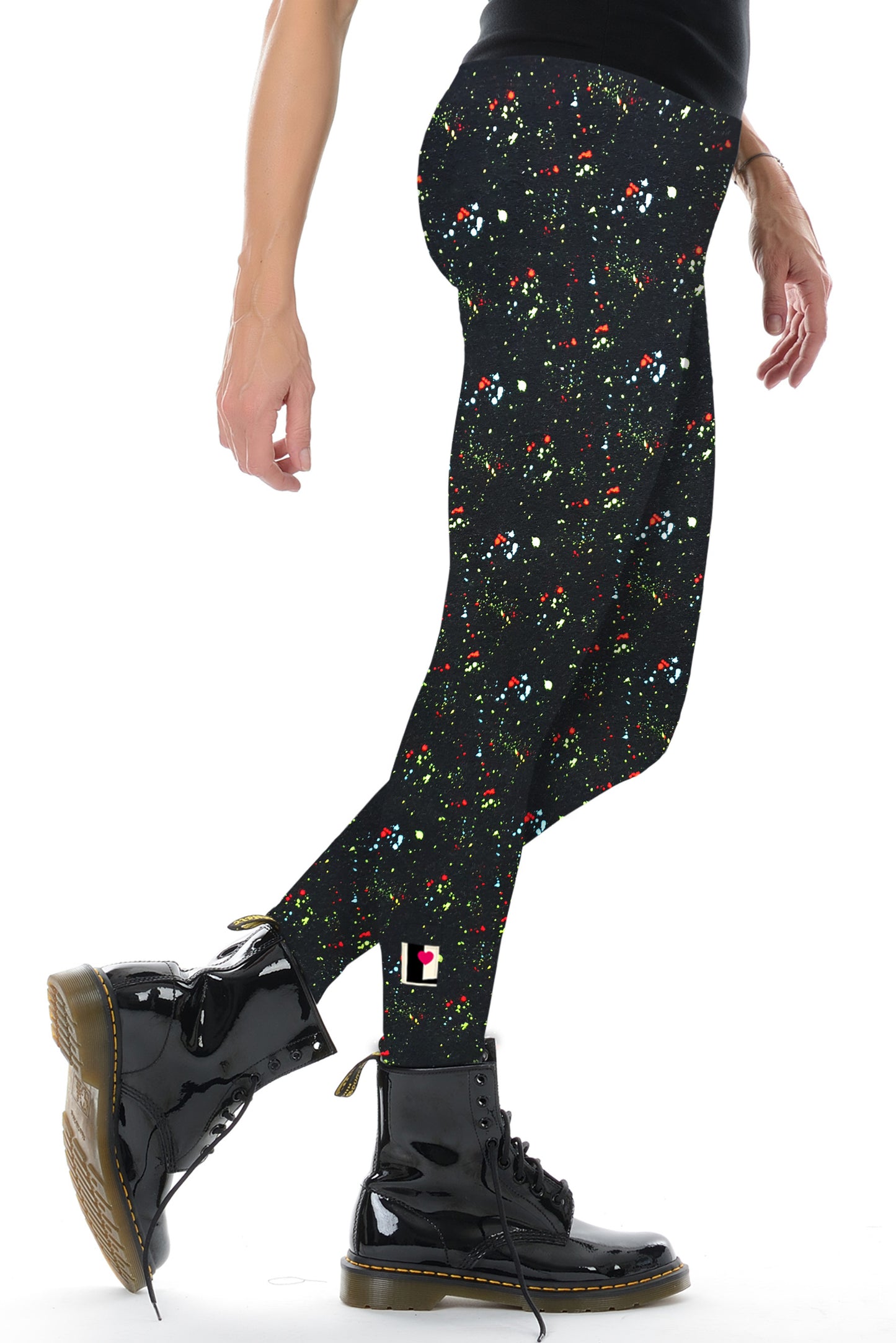 Winter leggings bunt schwarz