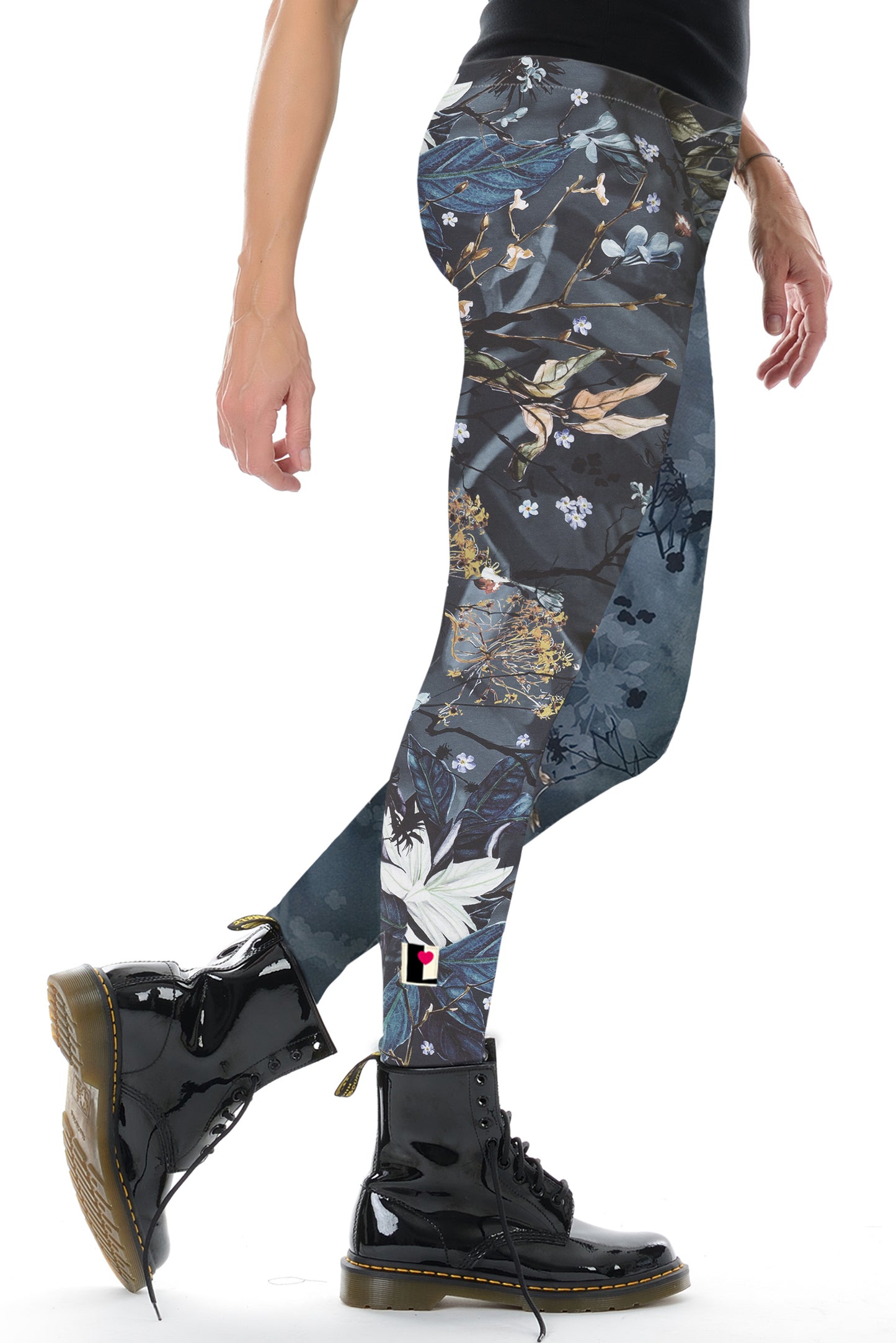 Baumwollleggings blaue Blume