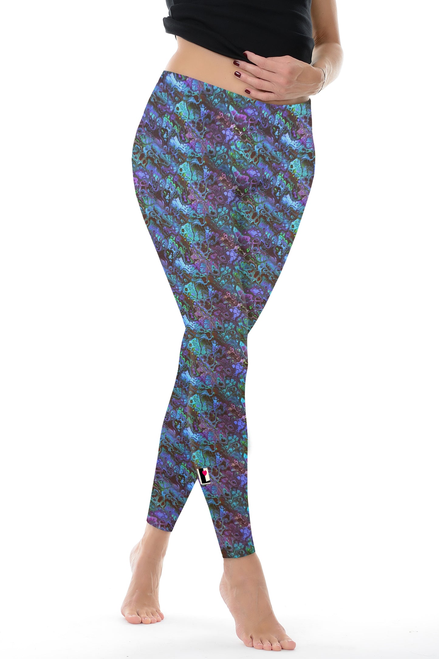 SALE Leggings cotton liquid sky
