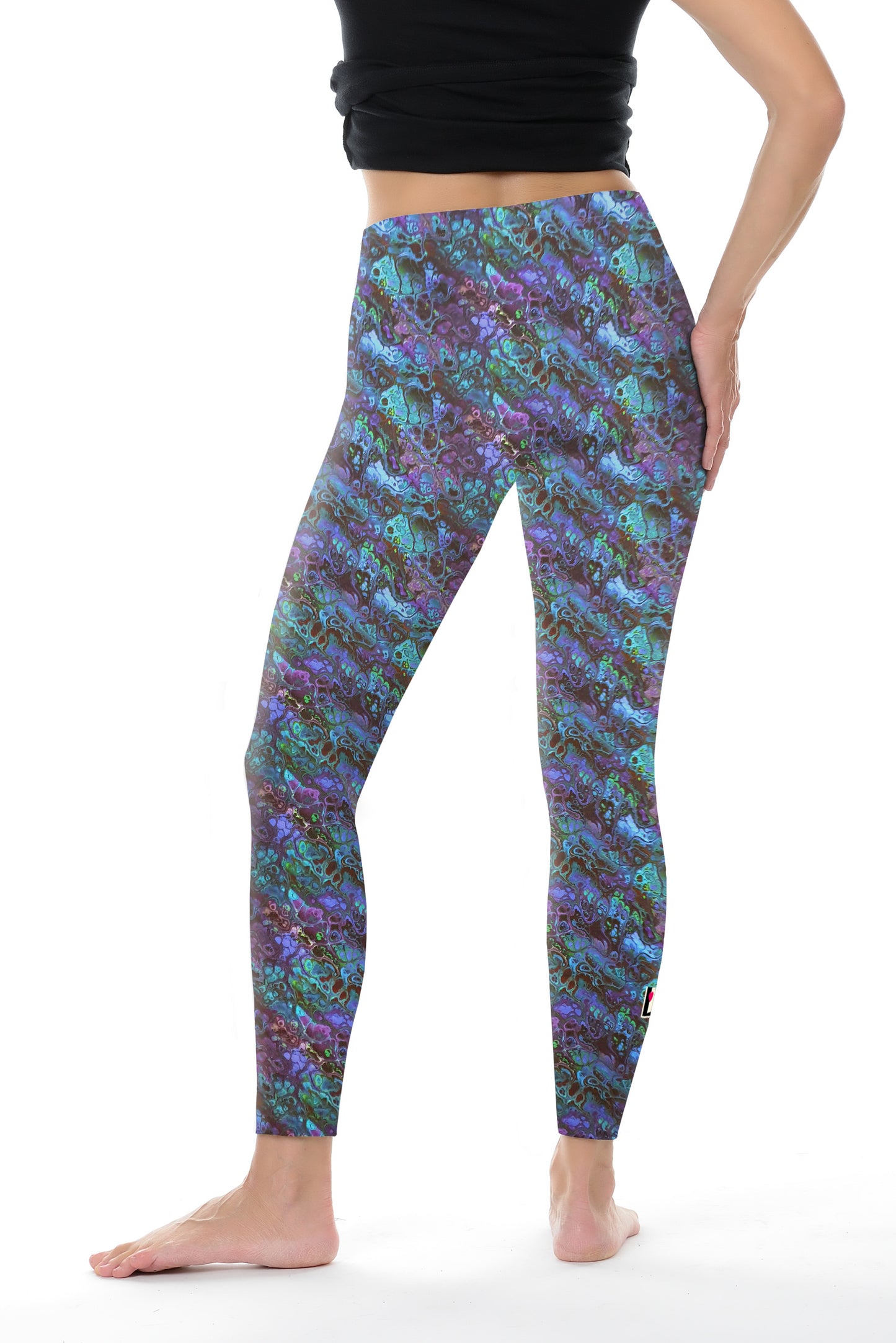 SALE Leggings cotton liquid sky