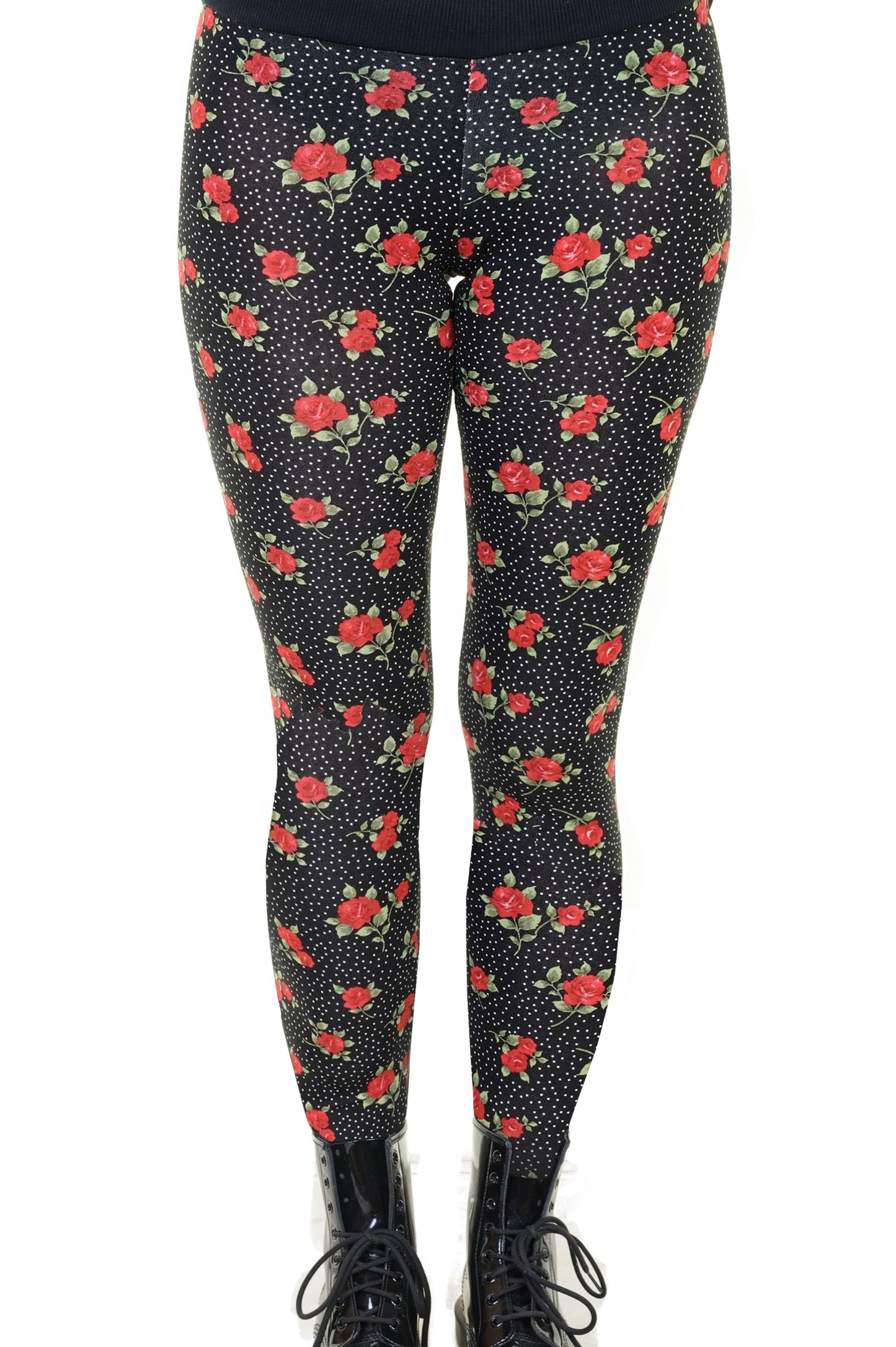 Leggings Punkten Rosen Rockabilly