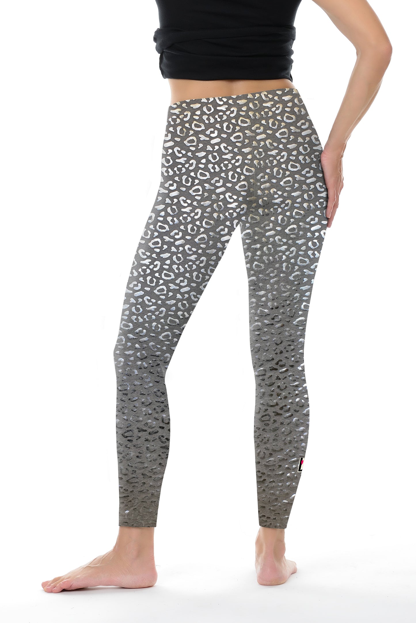 Legging Coton Léopard Argenté