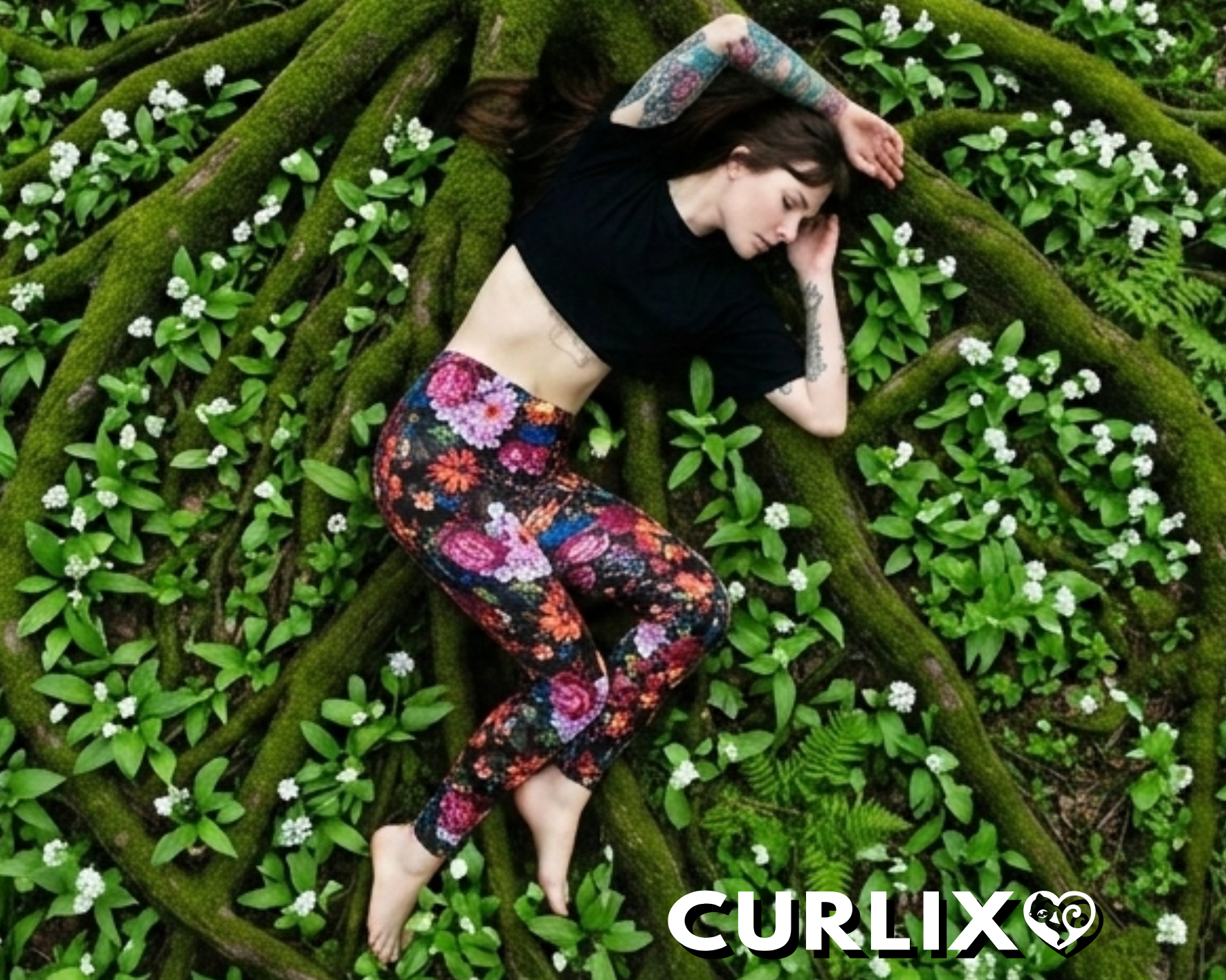 Nahaufnahme weiche bunte Baumwoll-Leggings fuer sensible Haut bei Neurodermitis