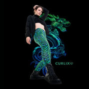 Leggings coton dragon scintillant
