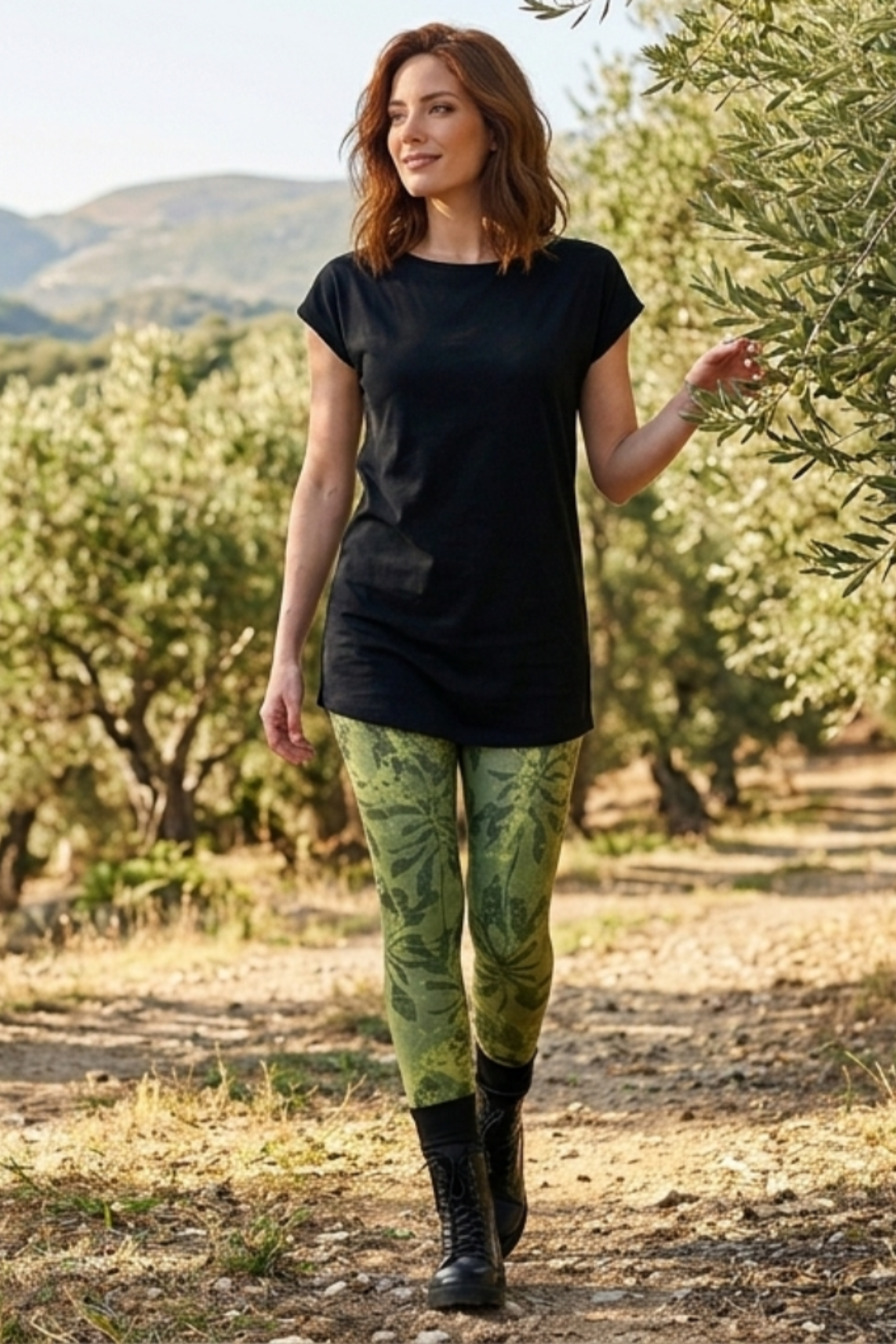 Olivhain cotton leggings