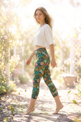 3/4 Leggings Sommer Blumenmeer
