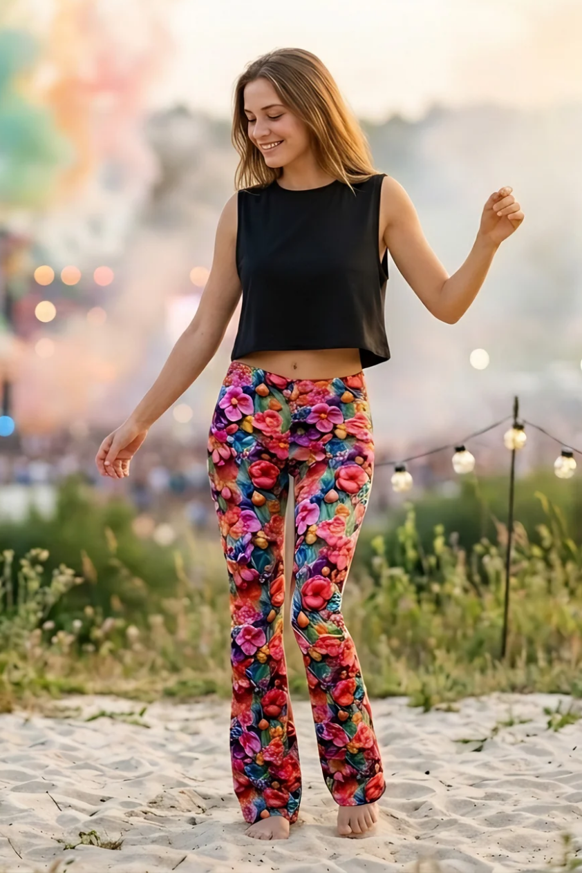 Flared Leggings - blossom wonderland