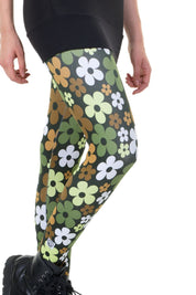 cool days Leggings Baumwolle retro flower oliv