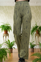 Marlene Cotton Trousers – Wide Fabric Trousers in Evergreen