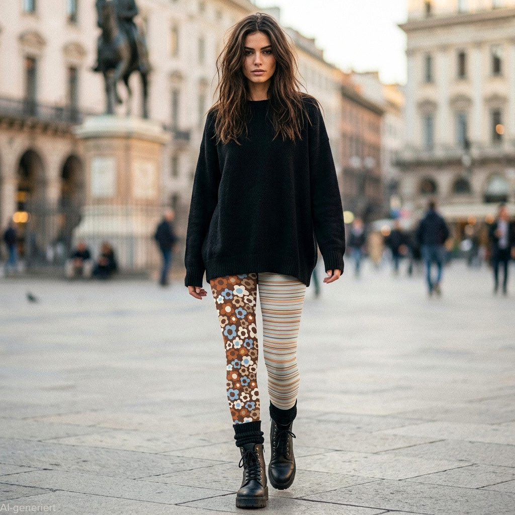 SALE Legging Katoen Harlekijn Retro Strepen