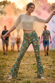 Legging évasé - Mer de fleurs