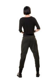 Pantalon ample rétro étoile vert