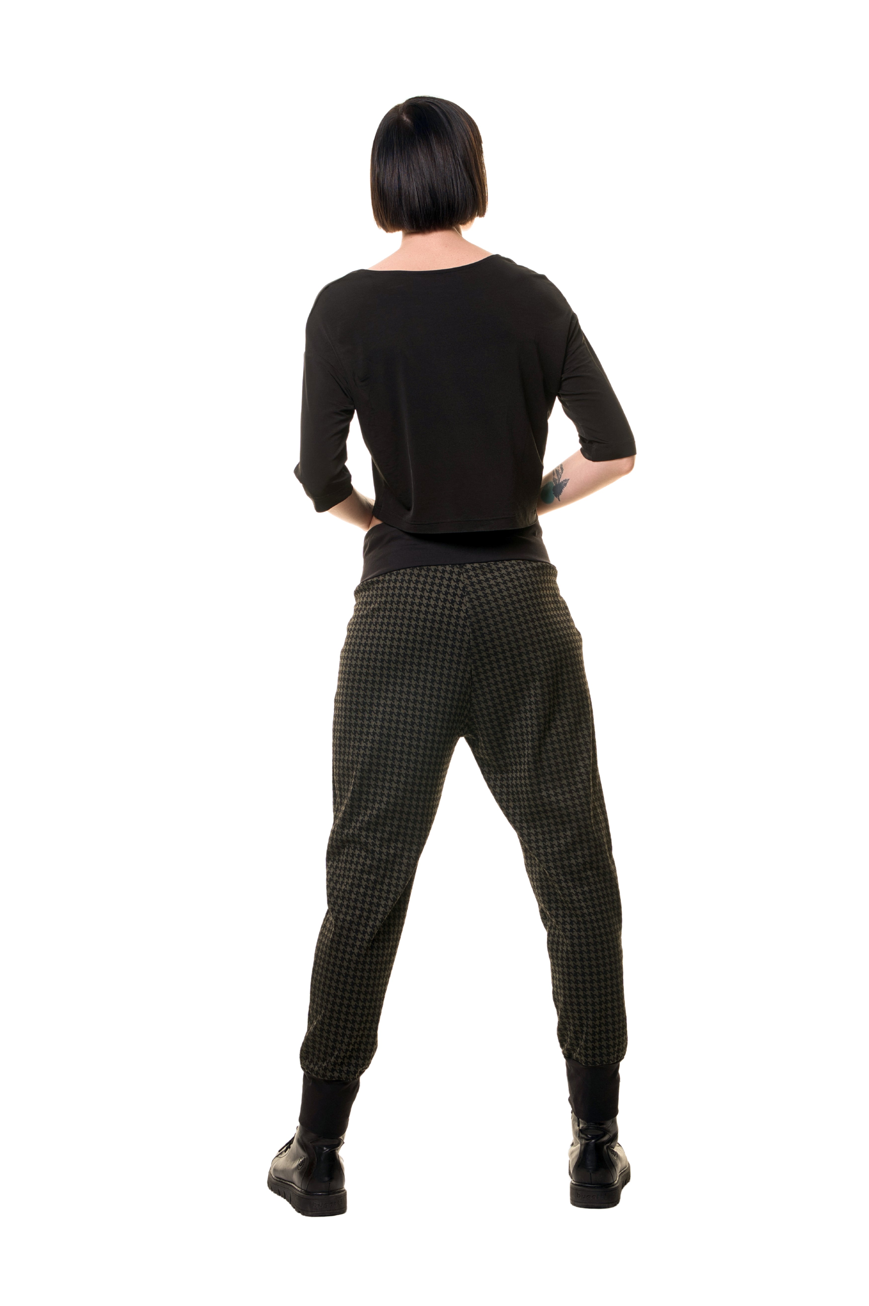 Pantalon ample rétro étoile vert