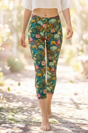 3/4 Leggings Sommer Blumenmeer