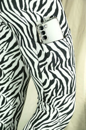 Baumwoll Leggings zebra tasche