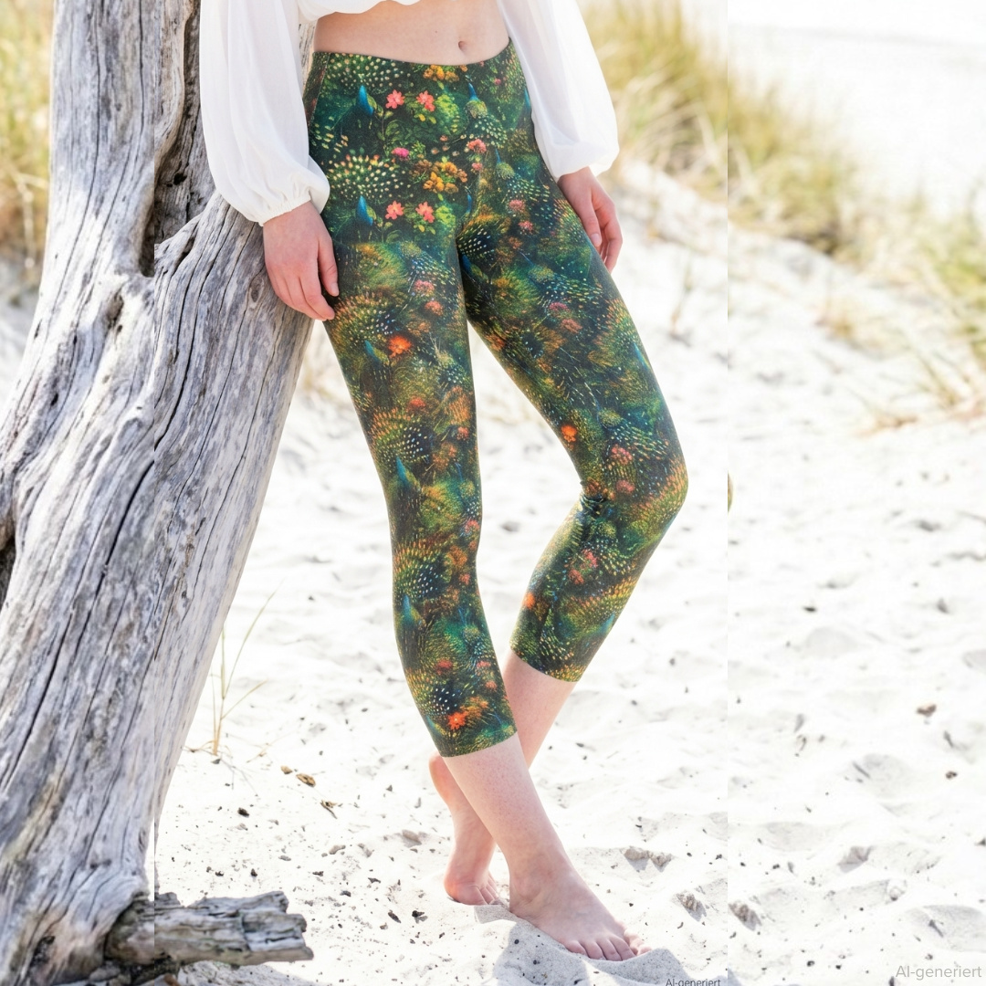 3/4 Leggings Summer little peacock