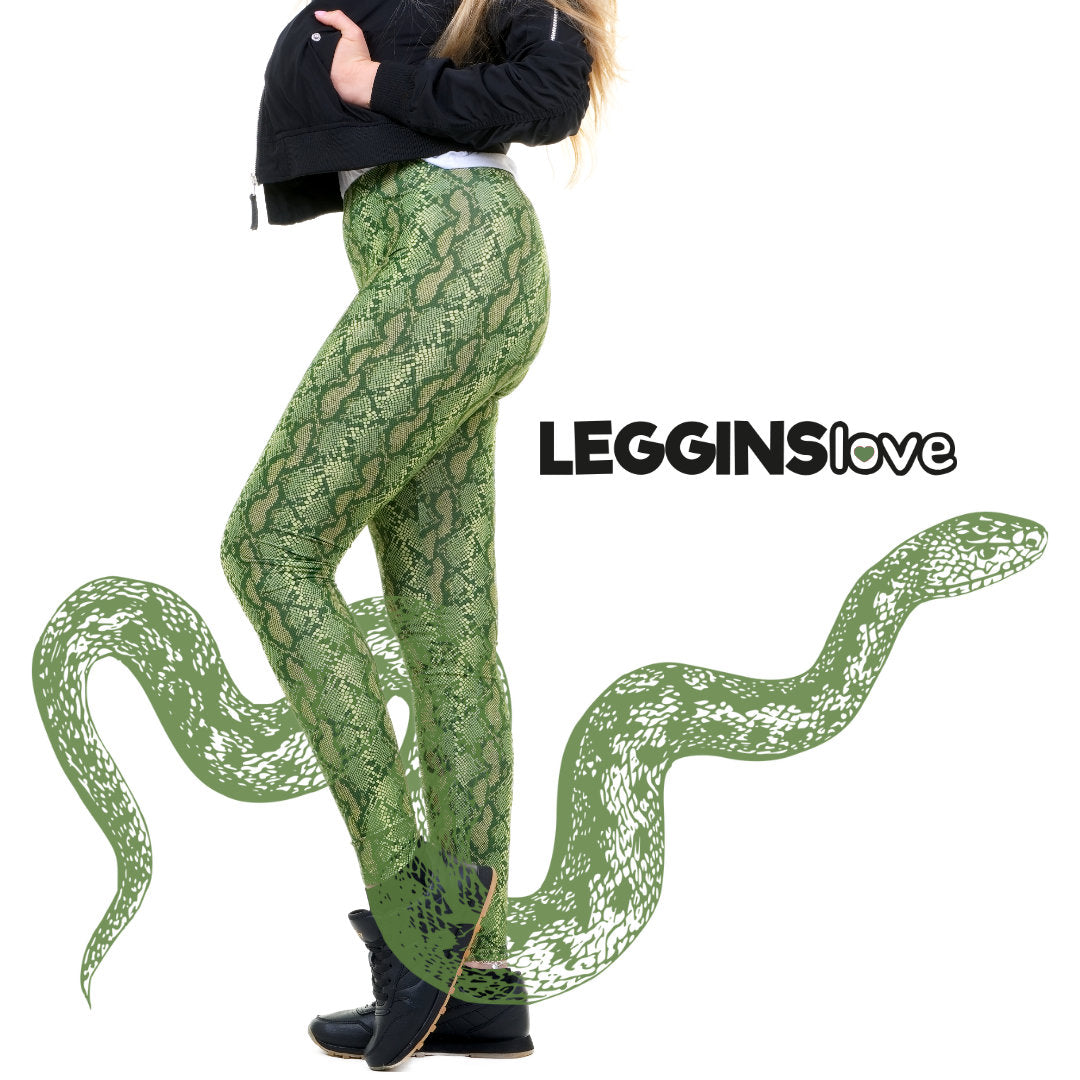 Leggings Snake grün