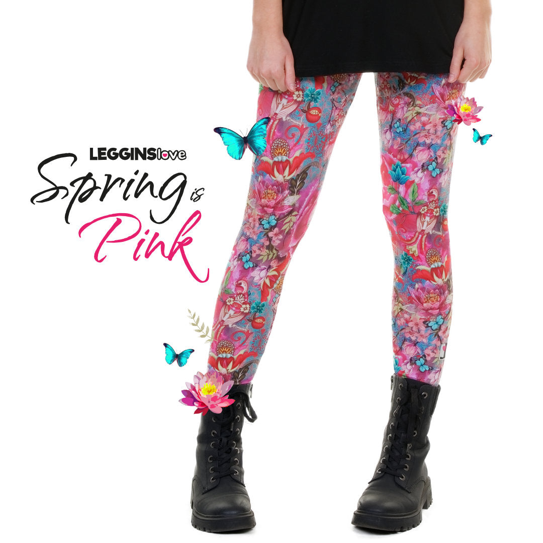 spring is pink Leggings