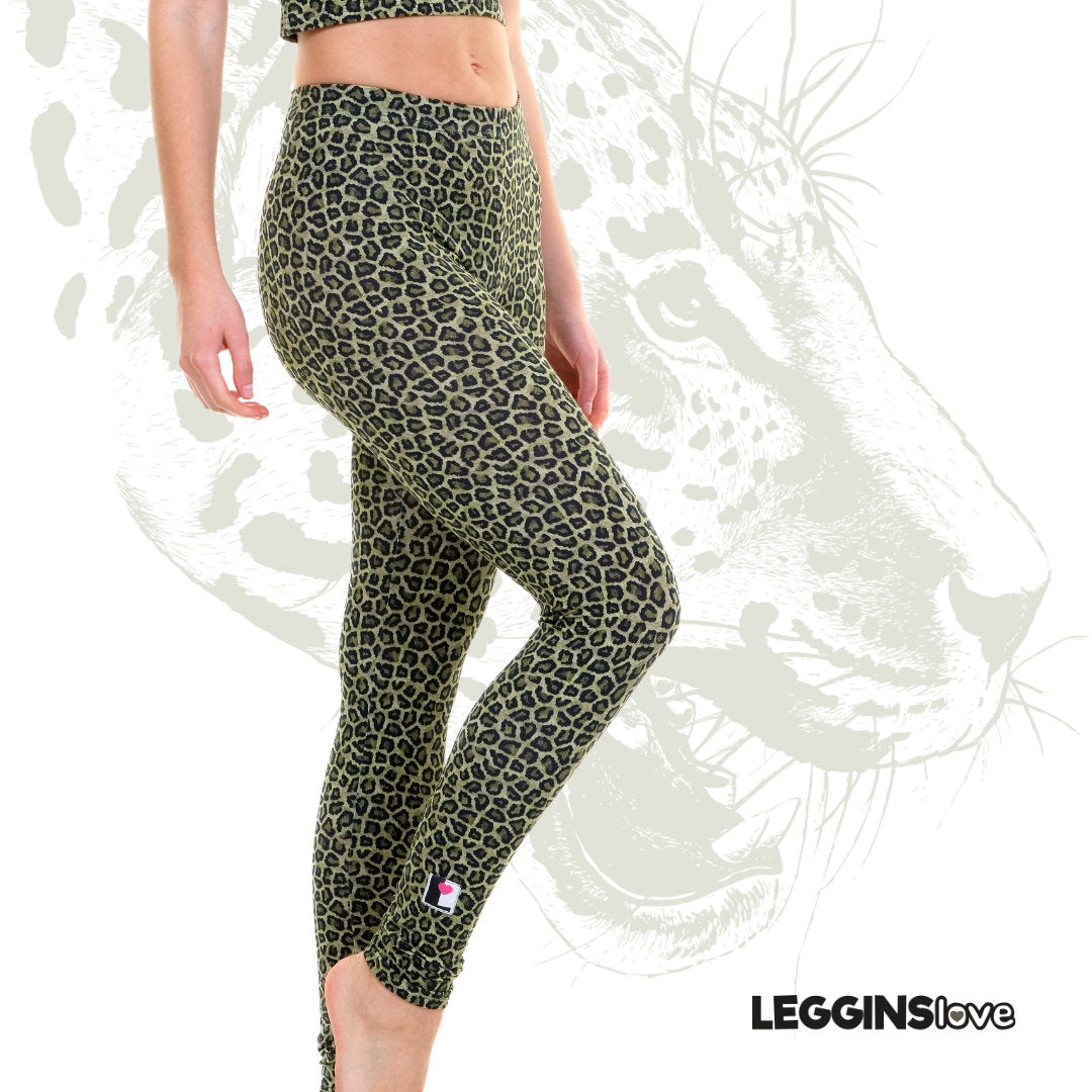 Leggings Baumwolle fesche Mieze oliv