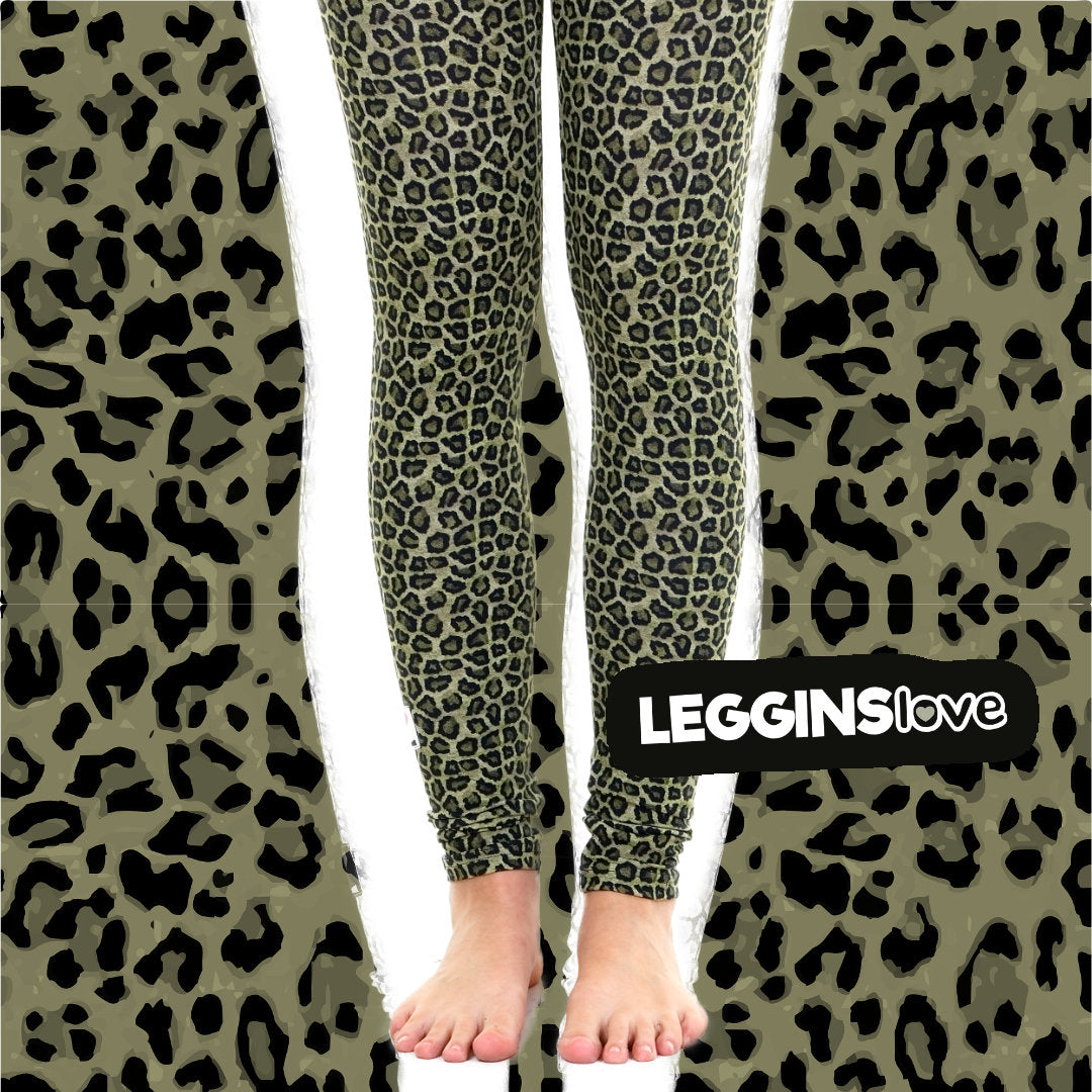 Leggings Baumwolle fesche Mieze oliv