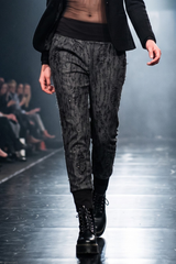 Women's Baggy Trousers "Glam Rebellion" – Glitter Trousers Black-Grey, Made in Berlin